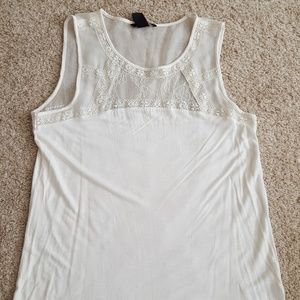 White H&M Lacy Sleeveless Top